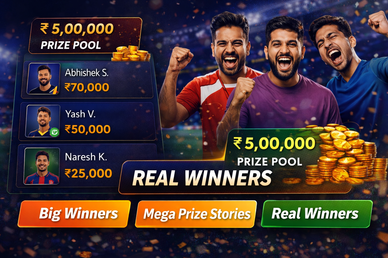 Come Fantasy Play fantasy cricket result notes
